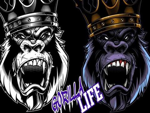,GORILLA LIFE,clipart,lineart,vector clip art,line art,t-shirt,designs,silk,screen,teeshirts,screen-printing,embroidery,logo,mascot,,,,,